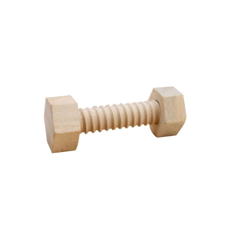 Wooden Screw Nut Assembly Educational Toy Solid Wood Screw Nut Decompression Fine Movement Training Educational Toy for Children
