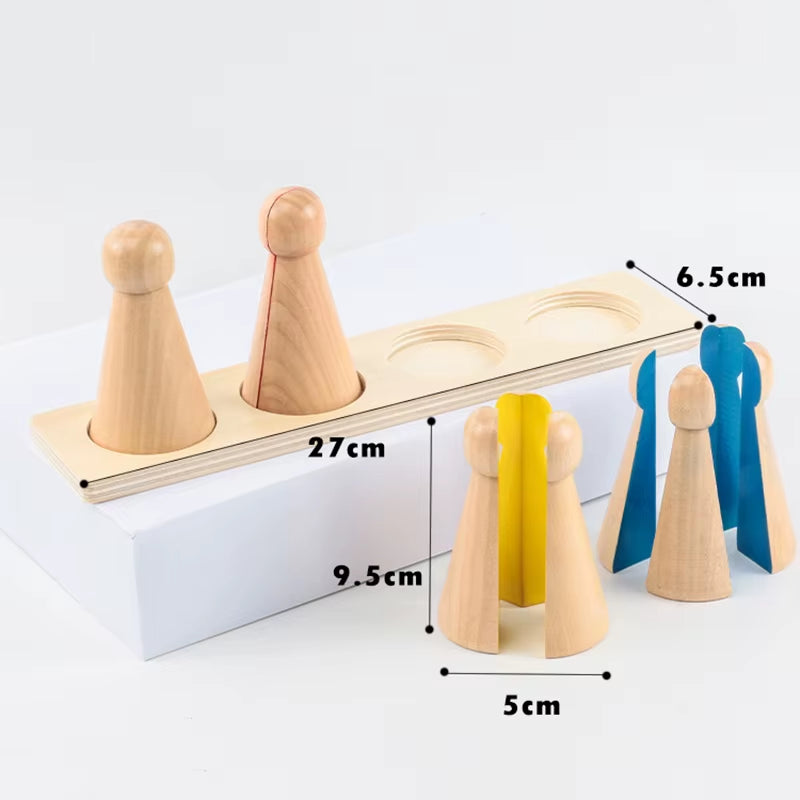 Kids Montessori Set Math Toy Learning Number Geometry Wooden Toy Fractional Counting Early Educational Spindle Box Teaching Aids