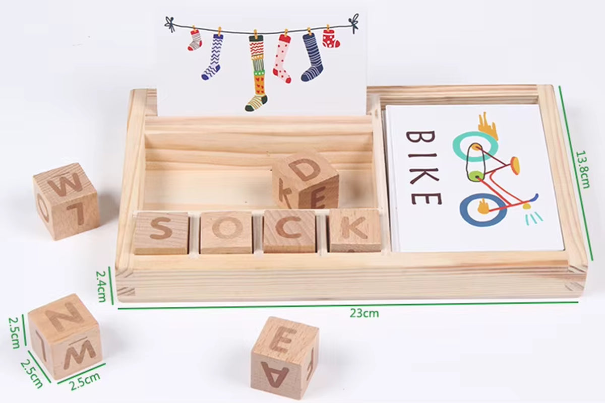 New Wood Spelling Words Game Kids Early Educational Toys for Children Learning Wooden Toys Montessori Education Puzzle Toys