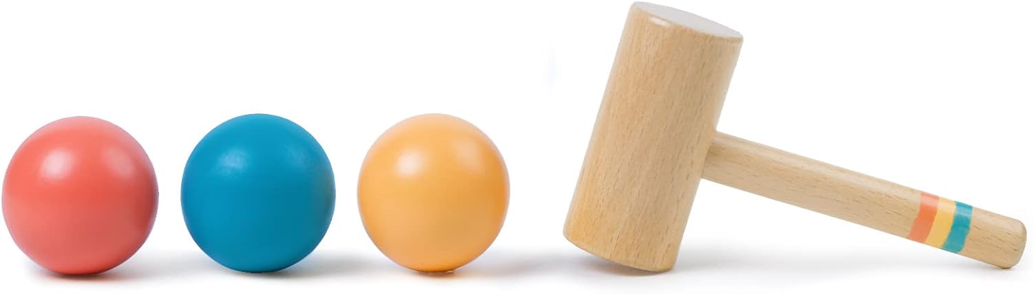Montessori Ball Tracker, Award Winning Durable Pound a Ball Drop Toy, Early Developmental Montessori Toys, Wooden Toys for Toddlers 1-3 Year Old - Great Birthday Gift