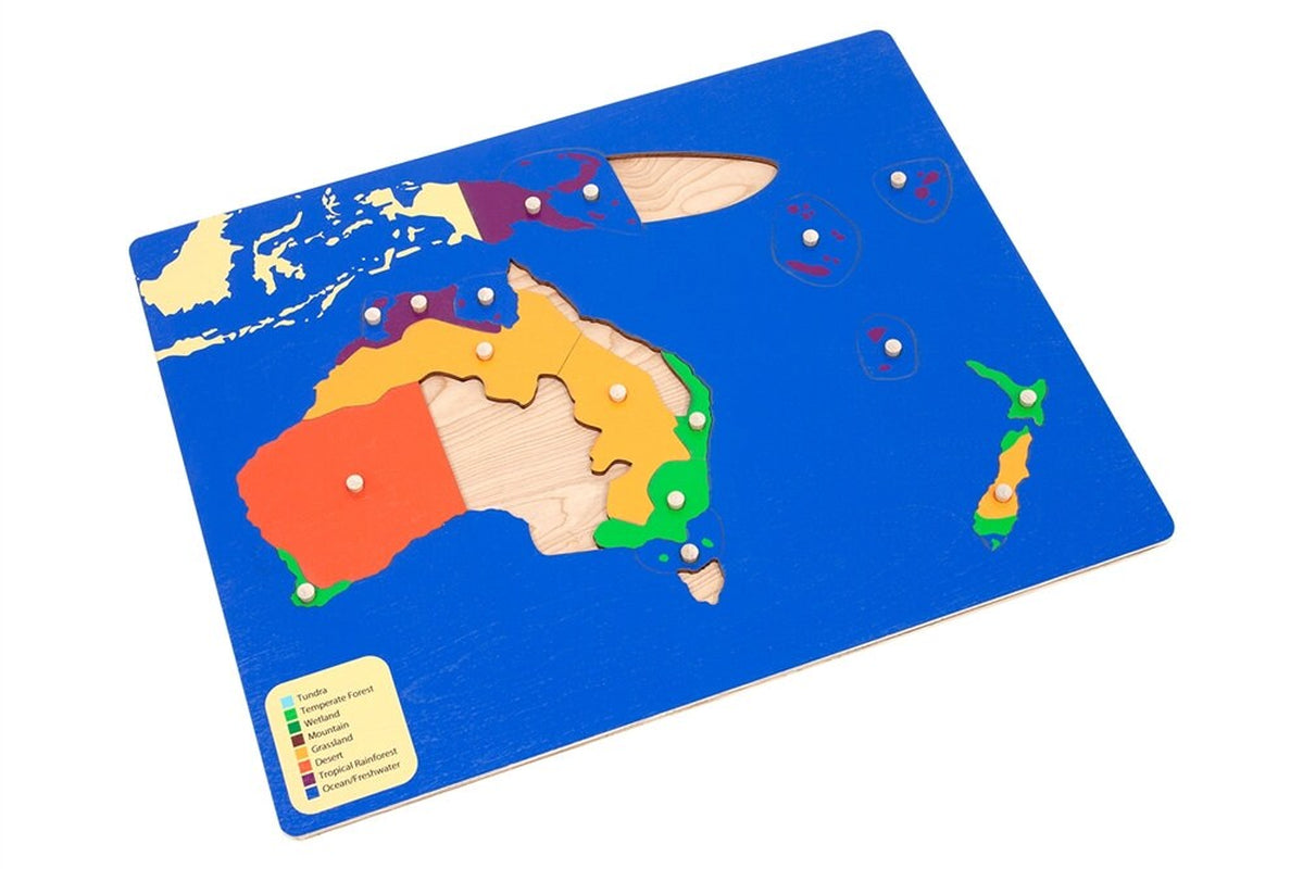 Wooden Australia Biomes Puzzle | Montessori Geography Material