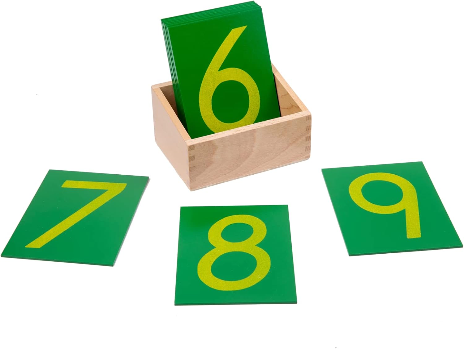 Wooden Math Counting,Sandpaper Numbers with Box for Toddlers Kids,Early Development Math Material for Preschool Learning Education Toys,Sensory 0-9 Cards Montessori Flash Cards