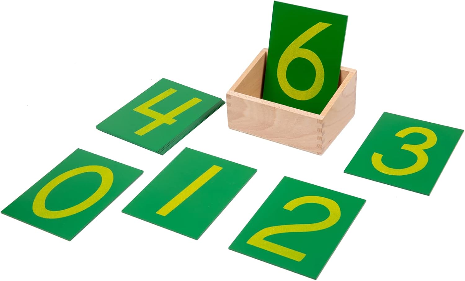 Wooden Math Counting,Sandpaper Numbers with Box for Toddlers Kids,Early Development Math Material for Preschool Learning Education Toys,Sensory 0-9 Cards Montessori Flash Cards