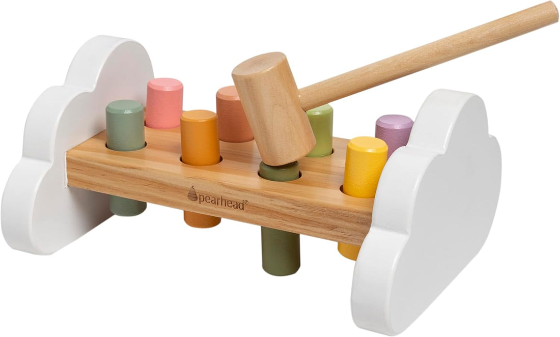 Montessori Hammer Bench, Must Have Baby, Toddler Stocking Stuffers, Pounding and Hammering Wooden Toy, Early Developmental Interactive Toddler Toys for Ages 1+ Years