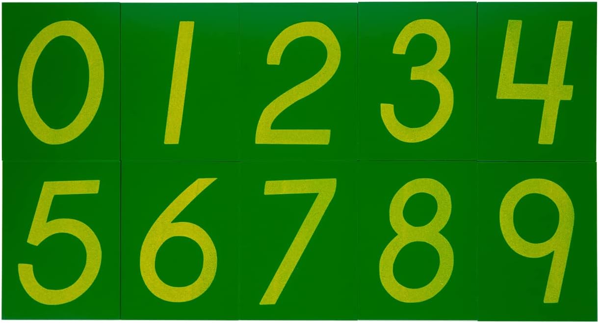 Wooden Math Counting,Sandpaper Numbers with Box for Toddlers Kids,Early Development Math Material for Preschool Learning Education Toys,Sensory 0-9 Cards Montessori Flash Cards