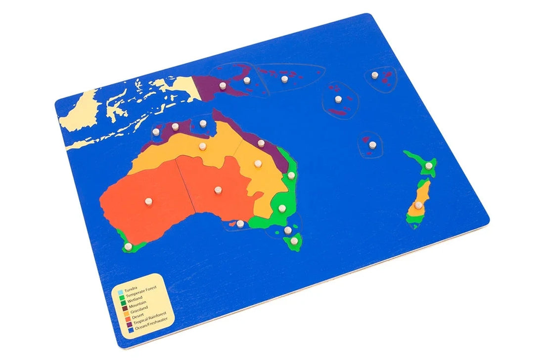 Wooden Australia Biomes Puzzle | Montessori Geography Material