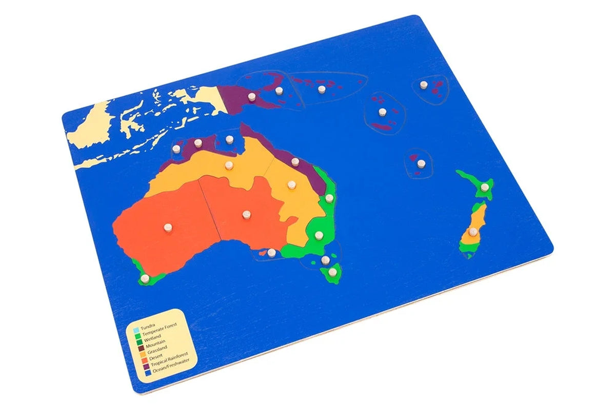 Wooden Australia Biomes Puzzle | Montessori Geography Material