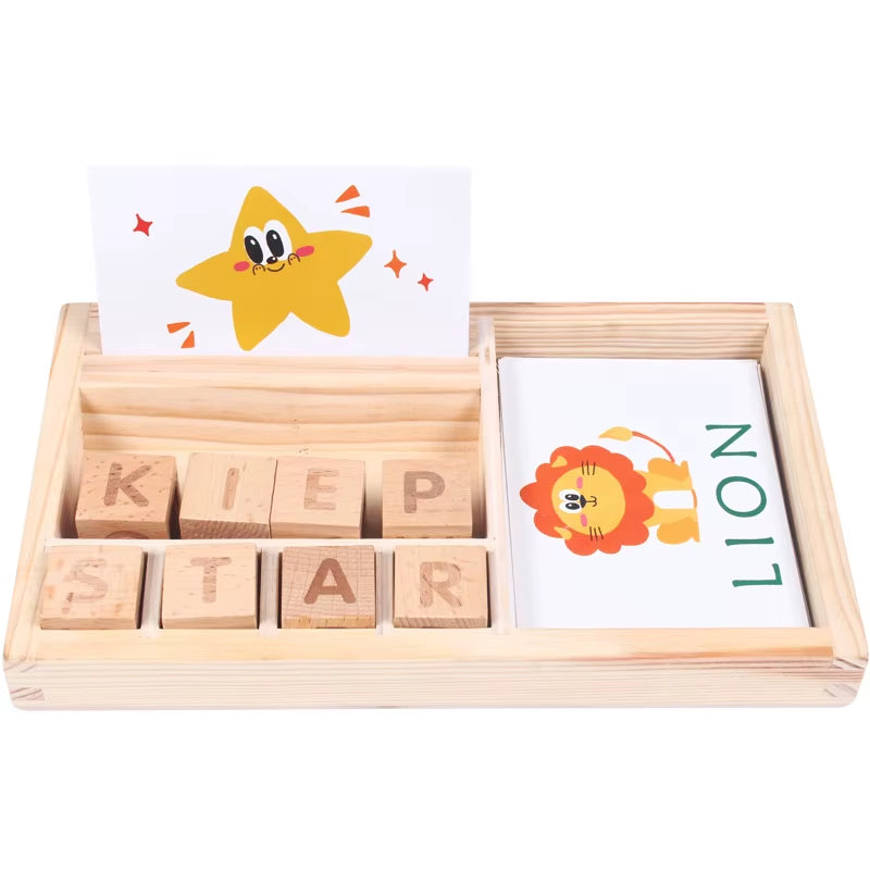 New Wood Spelling Words Game Kids Early Educational Toys for Children Learning Wooden Toys Montessori Education Puzzle Toys