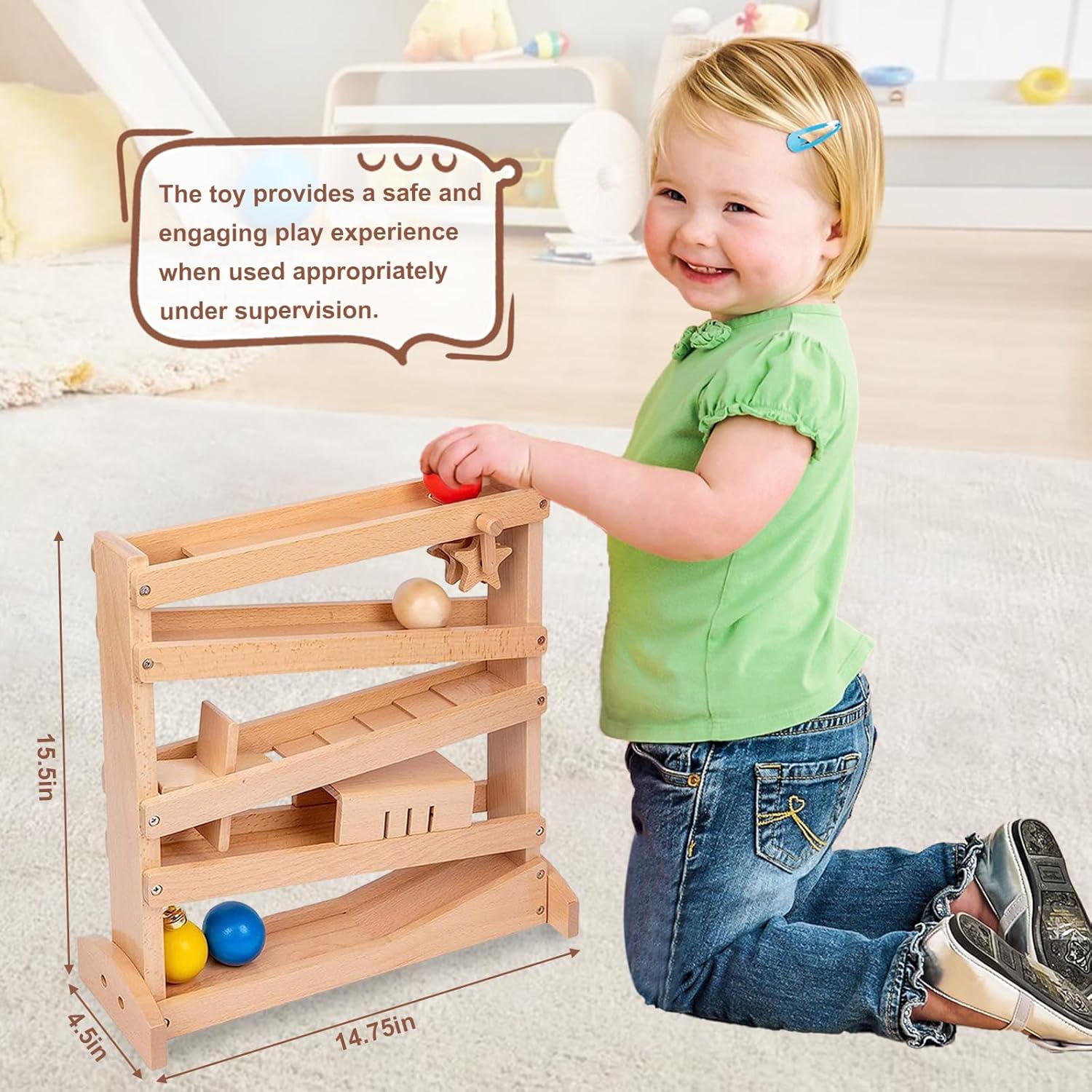 Tracker Ball Drop Toys Wooden Toys for 1 2 3 Years Old Toddlers Montessori-Inspired Toys for Babies