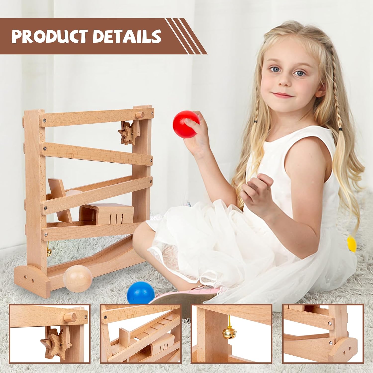 Tracker Ball Drop Toys Wooden Toys for 1 2 3 Years Old Toddlers Montessori-Inspired Toys for Babies
