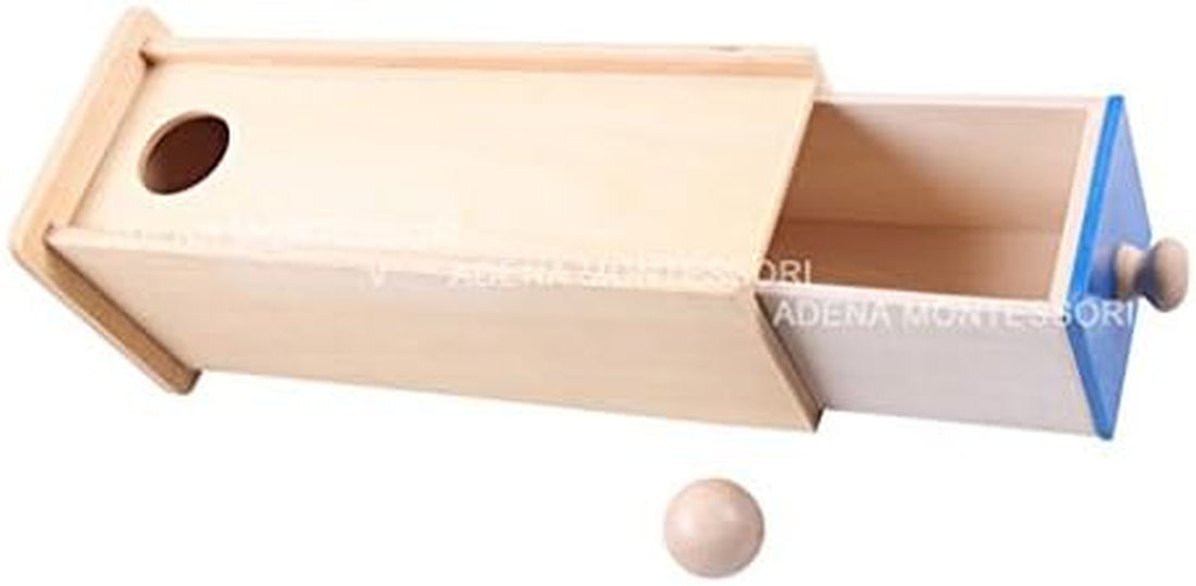 Object Permanence Box W/ Drawermontessori Ball Drop Imbucare Box