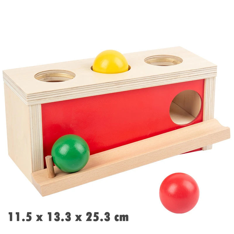 Kindergarten Montessori Wooden Toys Winder Object Permanence Box Coin Box Drawer Game Textile Drum Teaching Aids Sensory Toys