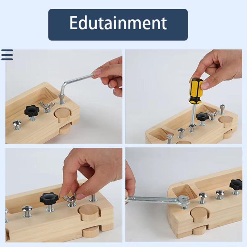 Montessori Busy Toys Busy Bus Children Learn to Twist Screws Nuts Workbench Tools Daily Life Teaching Aids Early Education Toys