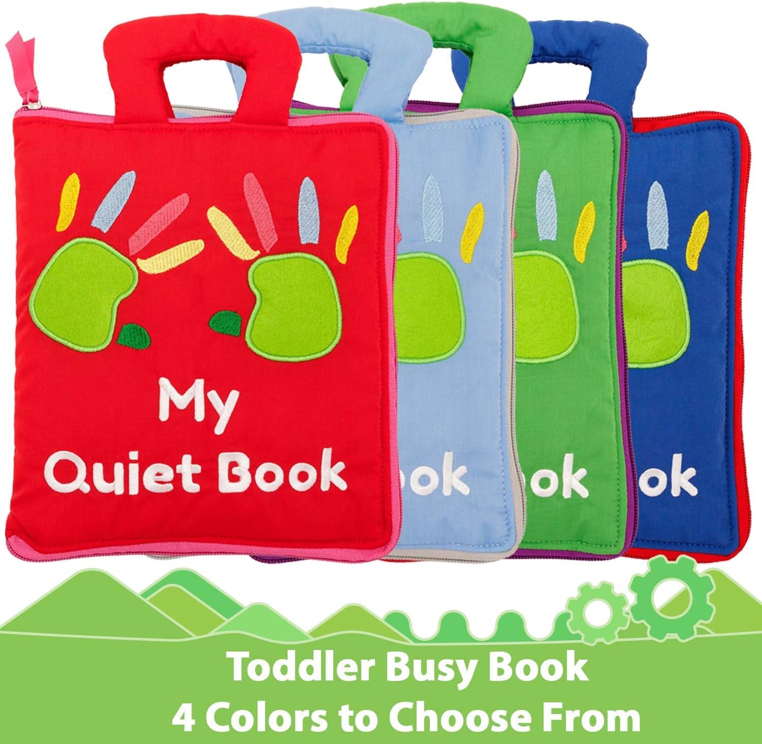 Quiet Book with 9 Educational Toddlers Activities - Learning Cloth Book with Preschool Activities for Early Learning, My Quiet Book - Montessori Toy for Travel