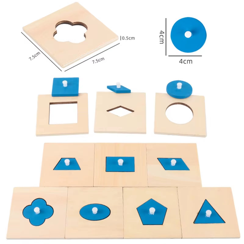 Kids Montessori Set Math Toy Learning Number Geometry Wooden Toy Fractional Counting Early Educational Spindle Box Teaching Aids