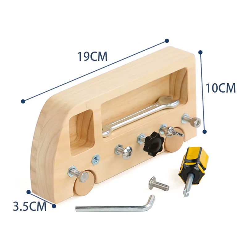Montessori Busy Toys Busy Bus Children Learn to Twist Screws Nuts Workbench Tools Daily Life Teaching Aids Early Education Toys