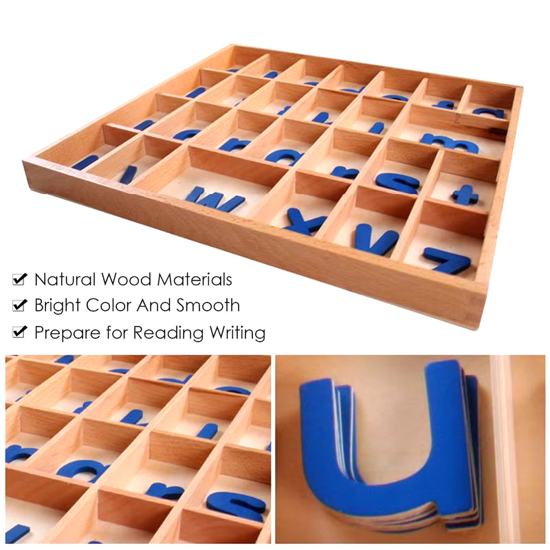 Kids Montessori Language Toys Wooden Movable Alphabet Preschool Early Learning Educational Toys