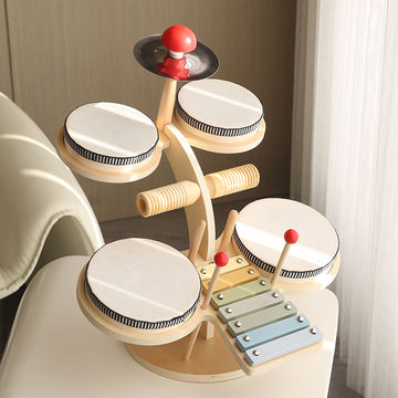 Children'S Montessori Early Education Wooden Multifunctional Drum Stand
