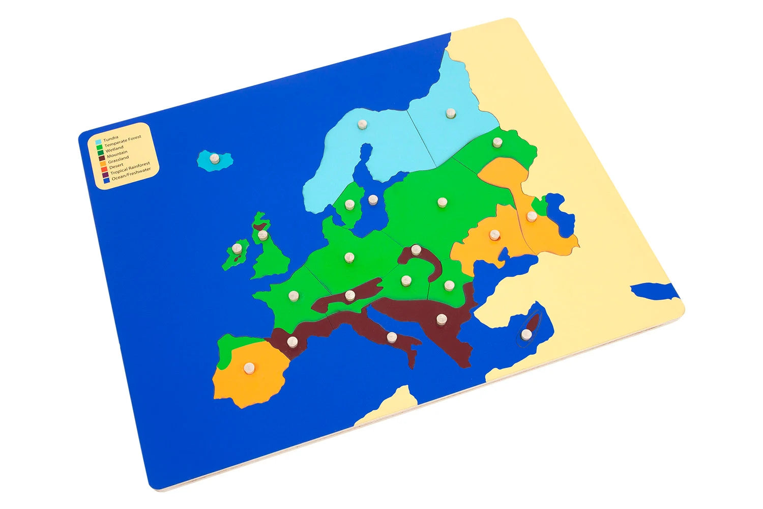 Wooden Europe Biomes Puzzle Map | Montessori Geography