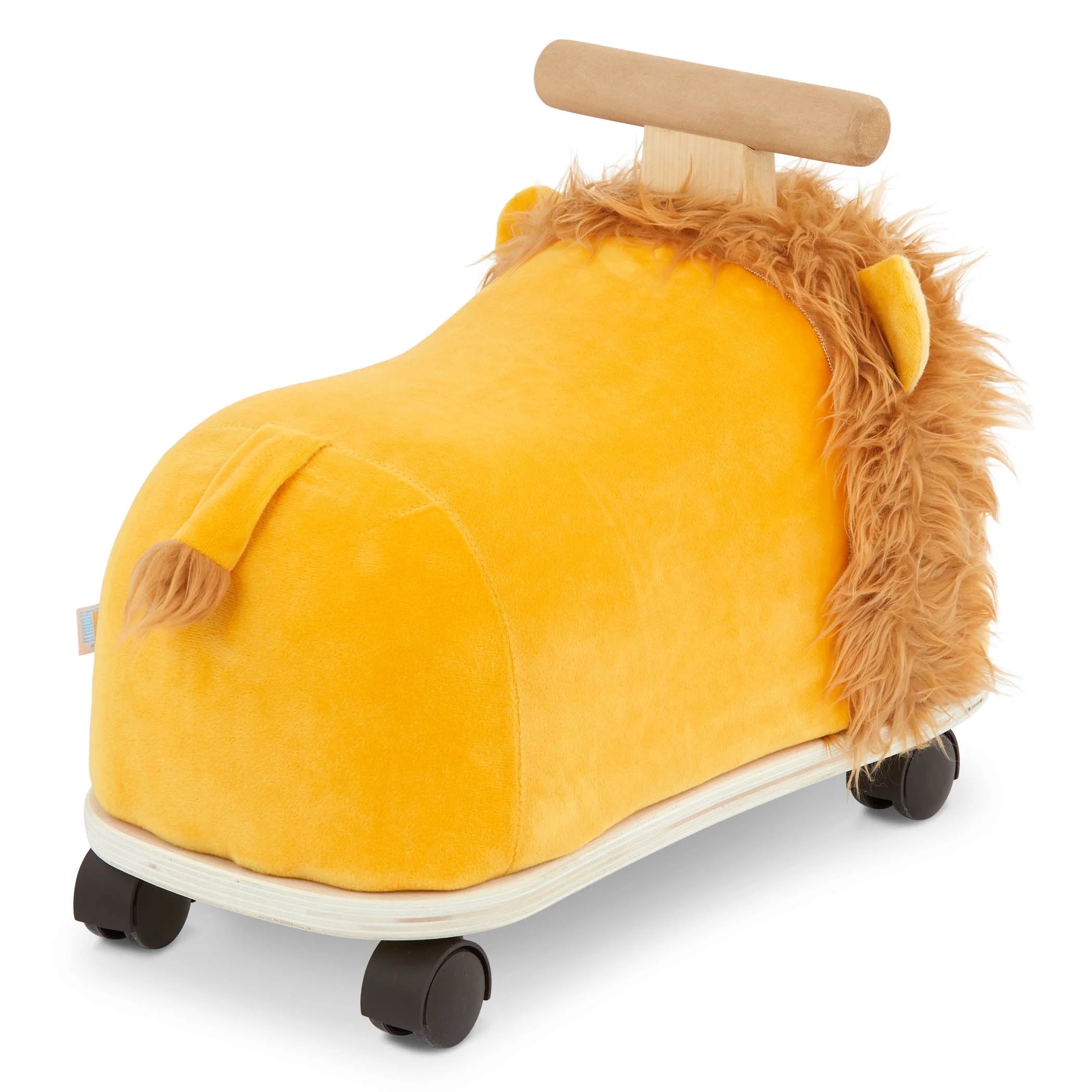 Rollin' Lion Animal Ride-On Toy with Wooden Handle, Toddler and Preschool Toys