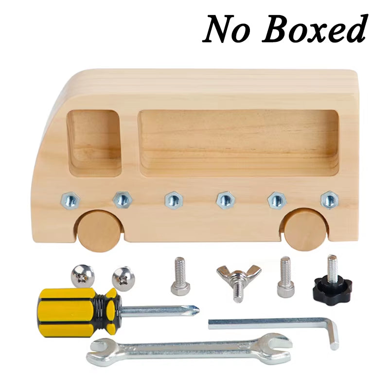 Montessori Busy Toys Busy Bus Children Learn to Twist Screws Nuts Workbench Tools Daily Life Teaching Aids Early Education Toys