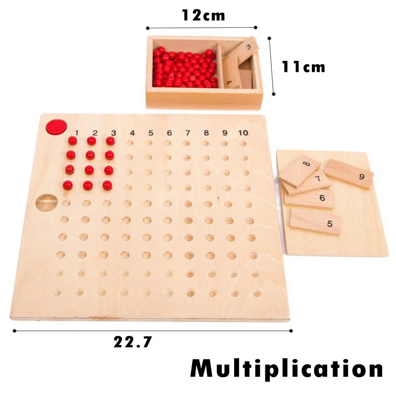 Kids Montessori Set Math Toy Learning Number Geometry Wooden Toy Fractional Counting Early Educational Spindle Box Teaching Aids