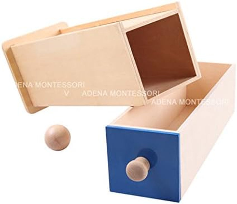 Object Permanence Box W/ Drawermontessori Ball Drop Imbucare Box