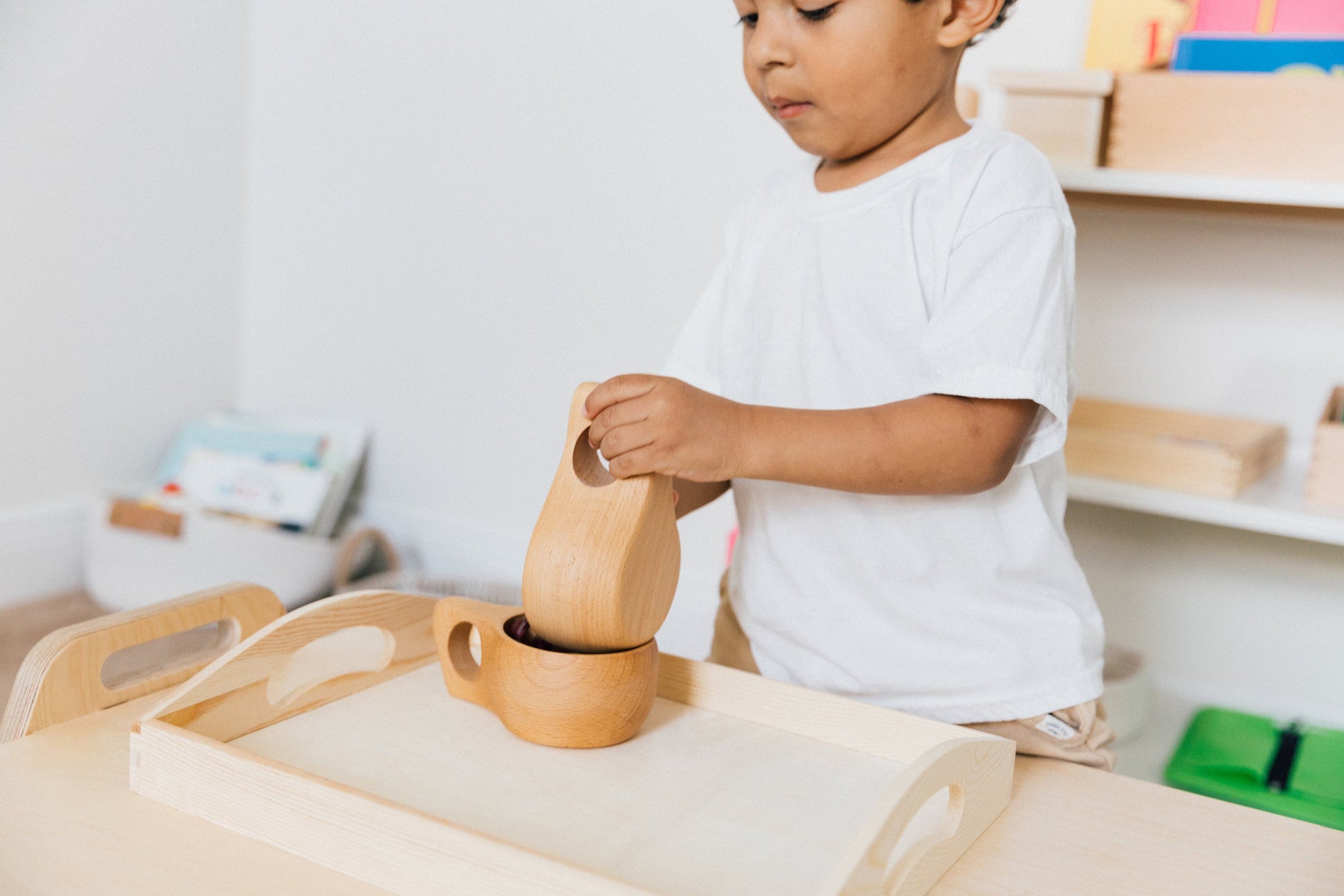Wooden Pouring Set Cups Montessori
