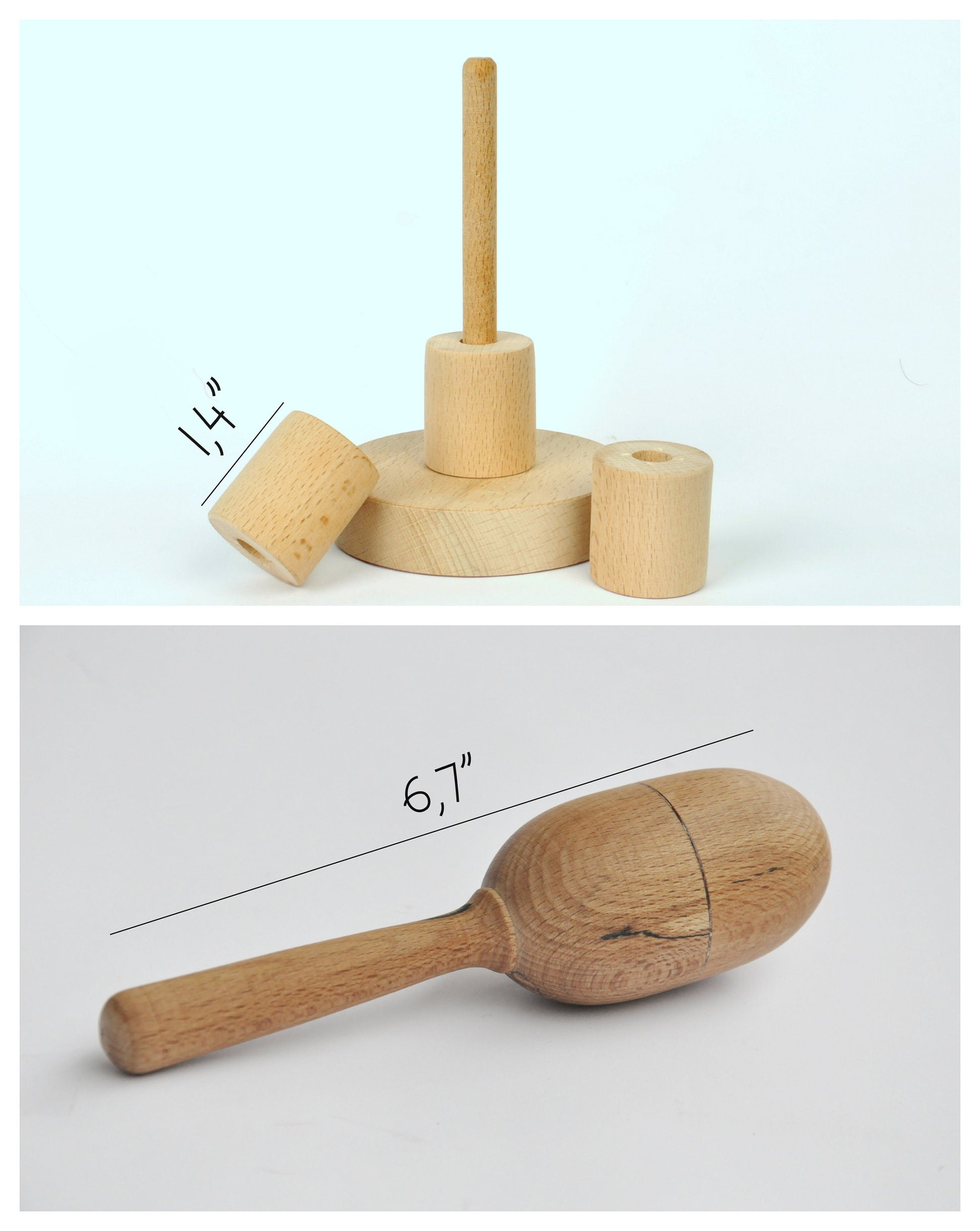 Montessori Wooden Baby Toy Set – Rolling Drum, Interlocking Discs, Object Box, Egg in Cup, Bell Cylinder