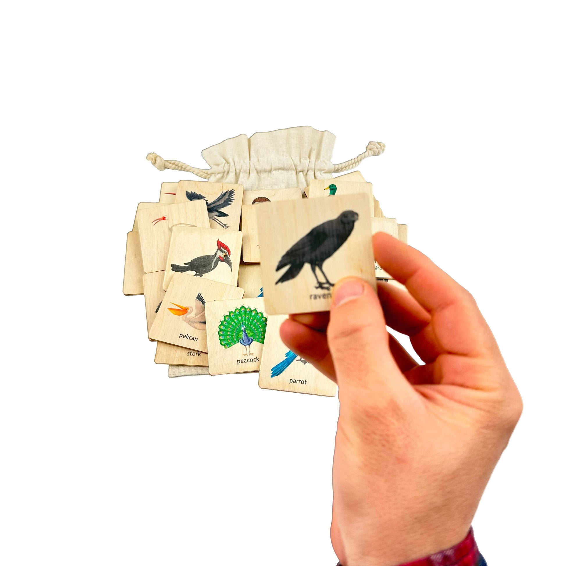 Montessori Wooden Birds Memory Game, 1 2 3 4 Year Old Montessori Materials, Wooden Flash Cards, Homeschool Gift, Toddler Birthday Boy Gift