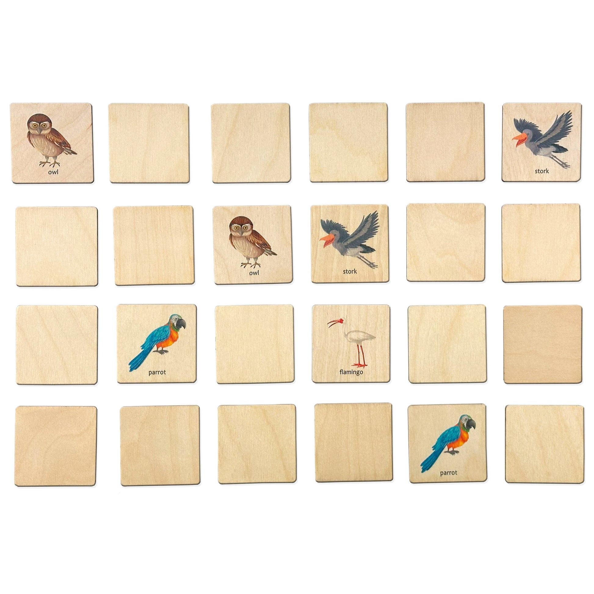 Montessori Wooden Birds Memory Game, 1 2 3 4 Year Old Montessori Materials, Wooden Flash Cards, Homeschool Gift, Toddler Birthday Boy Gift