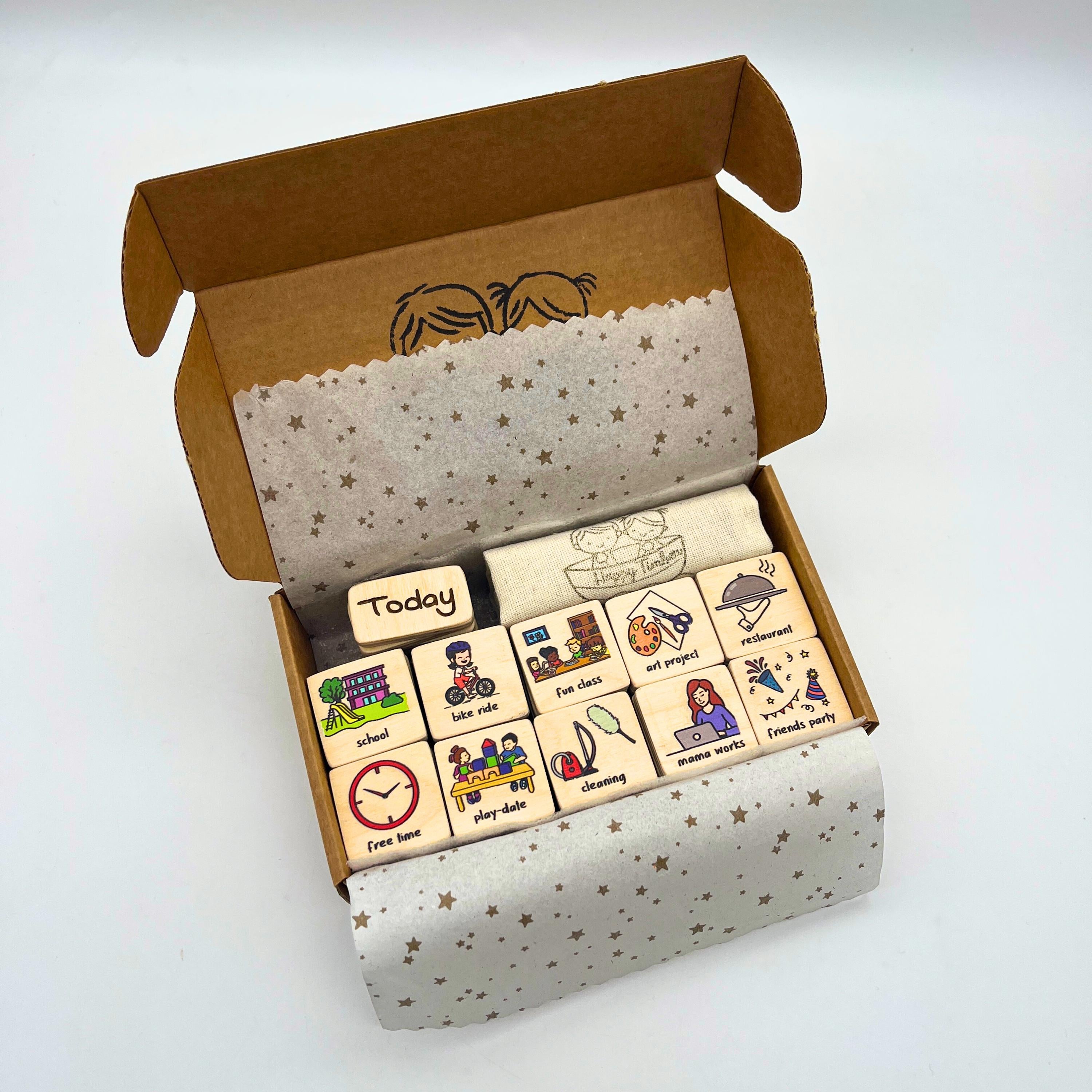 Montessori Wooden Weekly Calendar: 67 Pieces Kids' Magnetic Activity Tiles