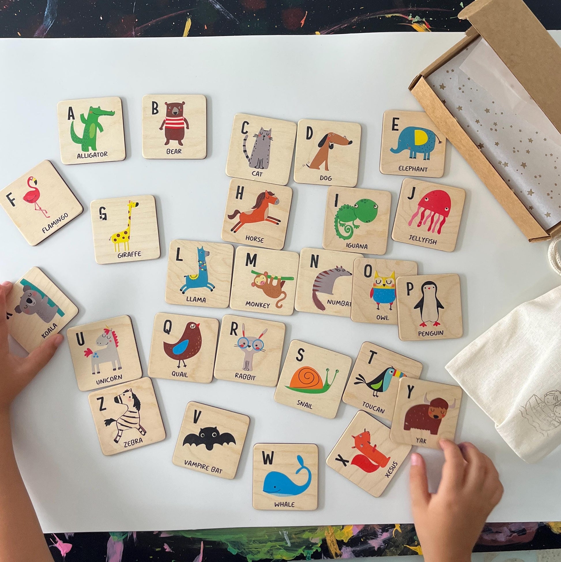 Wooden Animal Alphabet Flash Cards: Montessori Learning Toy